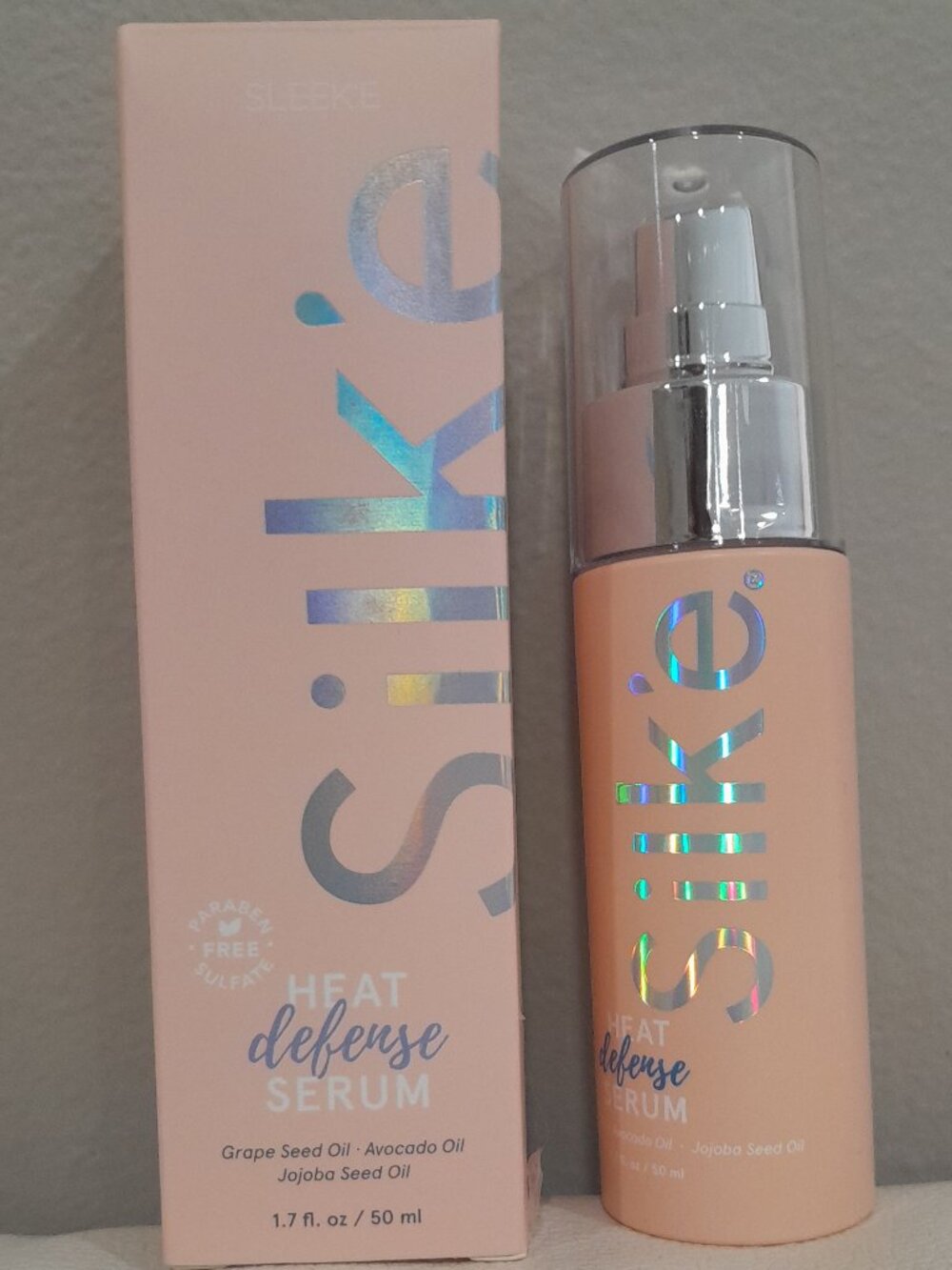 SILK'E HEAT DEFENSE SERUM-GRAPE SEED OIL-AVOCADO OIL-JOJOBA SEED OIL-1.7 oz/50ml